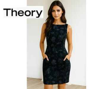 Theory Floral Sleeveless Dress with pockets (Size 4)